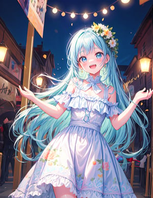 masterpiece, best quality, extremely detailed, (illustration, official art:1.1),adorable face、 1 girl ,(((( light blue long hair)))),pale blue hair,, long hair ((blush)) , cute face, big eyes, masterpiece, best quality,(((((a very delicate and beautiful girl))))),Amazing,beautiful detailed eyes,blunt bangs((((little delicate girl)))),tareme(true beautiful:1.2), sense of depth,dynamic angle,,,, affectionate smile, (true beautiful:1.2),,(tiny 1girl model:1.2),)(flat chest)、(8k, RAW photo, best quality, masterpiece, highres, absurdres, ultra detailed: 1.3), (Photography, realistic, photo-realistic: 1.4), (beautiful natural lighting,  beautiful detailed glow: 1.4),

BREAK 1 beautiful girl, (Cute: 1.5), (Chibi: 0.5), (kawaii: 2), (change: 2), , (Solo: 1.65), BREAK, (flat chest), Clear skin, , (, long eyelashes, Double eyelids: 1.4), Shiny skin, BREAK, , (curious look, blush: 1.45), ((((head tilt:1.2)))),(embarrassed),

BREAK

, (,cute blue cakes are placed on the table in front of the girl.)),
, (cowboy shot, ), (best quality, masterpiece, ultra high res), (smile:1.3), 1girl, happy birthday,her gaze full of genuine joy, party decorations in the background, sound of laughter and merriment filling the air, her figure framed by the festive atmosphere, a radiant smile that lights up her face, hint of joy and excitement in her stance, her eyes sparkling with happiness, the flowers in her hands a pop of color against her meid style, atmosphere of pure celebration and joy, her figure standing out amidst the celebration, the focus of everyone's well-wishes and blessings, an image of pure jubilation and celebration, a picture of the joyous side of life, welcoming the festive spirit with open arms, her radiance matching the cheerful atmosphere, her happy demeanor contagious, a beautiful moment of joy and celebration,
