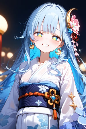 masterpiece, best quality, extremely detailed, (illustration, official art:1.1), 1 girl ,(((( light blue long hair)))), ,(((( light blue long hair)))),light blue hair, , long hair ((blush)) , cute face, masterpiece, best quality,(((((a very delicate and beautiful girl))))),Amazing,beautiful detailed eyes,blunt bangs((((little delicate girl)))),(((tareme))),droopy eyes.(true beautiful:1.2), sense of depth,dynamic angle,,,, affectionate smile, (true beautiful:1.2),,(tiny 1girl model:1.2),)(flat chest), "A woman in a beautiful white yukata with hydrangea patterns. The obi of the yukata is pink and adorned with shining pearl accessories. The background features fireworks lighting up the dark night sky with vibrant colors, beautifully illuminating her."colored inner hair, side ponytail, hair one side up, shiny hair, wet hair, tied hair, low-braided long hair, lone nape hair, kanzashi, star hair ornament, flower hair ornament, musical note hair ornament, multicolored eyes, aqua eyes, gradient eyes, gradient_eyes, longeyelashes, solid circle eyes, crescent earrings, glint, happy, laughing, Surrealism, anime, sparkle, 8k, super detail, UHD, accurate, masterpiece, anatomically correct, textured skin, super detail, high details, high quality, award winning, best quality, highres
,full body,