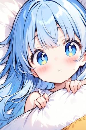 solo,, masterpiece, best quality, extremely detailed, (illustration, official art:1.1), 1 girl ,(((( light blue long hair)))), ,(((( light blue long hair)))),light blue hair, , long hair ((blush)) , cute face, big eyes,One girl, fluffy、Loose、A heartwarming world、masterpiece, Highest quality,Super detailed, One girl, From above,Little,,Sleep,,Animal costumes,Sleeping on the bed、pastel colour、cute、
