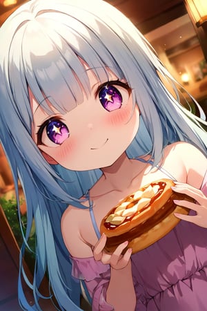 masterpiece, best quality, extremely detailed, (illustration, official art:1.1), 1 girl ,(((( light blue long hair)))), ,(((( light blue long hair)))),light blue hair , , long hair ((blush)) , cute face, big eyes, masterpiece, best quality,(((((a very delicate and beautiful girl))))),Amazing,beautiful detailed eyes,blunt bangs(((( little delicate girl)))),tareme(true beautiful:1.2), sense of depth,dynamic angle,,,, affectionate smile, (true beautiful:1.2),,(tiny 1girl model:1.2),)(flat chest) ,masterpiece, absurdres, best quality, ultra detailed, high Resolution, detailed illustration, extremely beautiful detailed face and eyes, bright colour, 1girl, cute face, Delicate beautiful face, magenta eyes, cute eyes, sparkling eyes, big eyes,smile, BREAK,BREAK off shoulder sweater, long skirt, tiny ribbon, restaurant, eating Nut tart, almond, real world, natural lights, perfect lighting,
Sparkling、happy girl