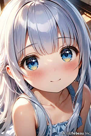 masterpiece, best quality, extremely detailed, (illustration, official art:1.1), 1 girl ,(((( light blue long hair)))), ,(((( light blue long hair)))),light blue hair, , long hair ((blush)) , cute face, , round eyes,big eyes, masterpiece, best quality,(((((a very delicate and beautiful girl))))),Amazing,beautiful detailed eyes,blunt bangs((((little delicate girl)))),tareme(true beautiful:1.2), sense of depth,dynamic angle,,,, affectionate smile, (true beautiful:1.2),,(tiny 1girl model:1.2),)(flat chest), masterpiece, best quality, ultra-detailed, 4K, 8K, best quality, beautiful, pretty , solo,  beautiful eyes, 
BREAK
hyperrealism, (photorealistic detail:1.2), incredible accuracy, lifelike textures, masterful technique, jaw-dropping precision, artistic dedication