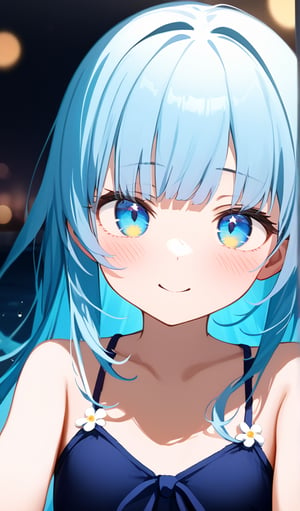 masterpiece, best quality, extremely detailed, (illustration, official art:1.1), 1 girl ,(((( light blue long hair)))), ,(((( light blue long hair)))),light blue hair, , long hair ((blush)) , cute face, big eyes, masterpiece, best quality,(((((a very delicate and beautiful girl))))),Amazing,beautiful detailed eyes,blunt bangs((((little delicate girl)))),tareme(true beautiful:1.2), sense of depth,dynamic angle,,,, affectionate smile, (true beautiful:1.2),,(tiny 1girl model:1.2),)(flat chest), masterpiece, Highest quality, Highly detailed CG Unity 8K wallpapers, Girl Anime Illustration. Please wear a small swimsuit.., Open your arms, Her eyes and mouth are open, smile. twins, Bokeh Photo, (Soft Focus):1.2, Out of focus highlights, Dreamy atmosphere, Splash, Fascinating Depth, The background is a realistic night pool,Low - Angle,As if capturing the whole body,hetero