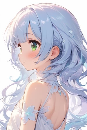 masterpiece, best quality, extremely detailed, (illustration, official art:1.1), 1 girl ,(((( light blue hair)))), ,(((( light blue hair)))),light blue hair, ,((blush)) , cute face, big eyes, masterpiece, best quality,(((((a very delicate and beautiful girl))))),Amazing,beautiful detailed eyes,blunt bangs((((little delicate girl)))),(((tareme))),droopy eyes.(true beautiful:1.2), sense of depth,dynamic angle,,,, affectionate smile, (true beautiful:1.2),,(tiny 1girl model:1.2),)(flat chest),(masterpiece), (best quality), sharp focuse, (character design sheet, same character, profile side, back, close up), illustration, (detailed hair, detailed face, detailed features structure), ((1 woman, solo)), perfect feminine face, pose zitai, detailed design character, , shoulders length hair, ((green eyes, beautiful shapes of eyes)), black turtleneck outfit, (simple background, white background: 1.3)
、(character design sheet, same character, front, side, back),