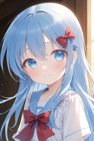 masterpiece, best quality, extremely detailed, (illustration, official art:1.1),adorable face、 1 girl ,(((( light blue long hair)))),pale blue hair,, long hair ((blush)) , cute face, big eyes, masterpiece, best quality,(((((a very delicate and beautiful girl))))),Amazing,beautiful detailed eyes,blunt bangs((((little delicate girl)))),tareme(true beautiful:1.2), sense of depth,dynamic angle,,,, affectionate smile, (true beautiful:1.2),,(tiny 1girl model:1.2),)(flat chest)、masterpiece,beautiful eyes,textile shading, custics,extremely detailed CG, photography,RAW photo,
,,twinbraidblue eyes, ,solo
school uniform, short sleeves, 2 soft serve,open mouth, smile,shopping street,white colored shirt,red ribbon,