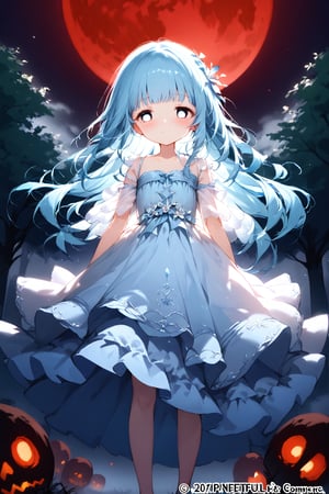 masterpiece, best quality, extremely detailed, (illustration, official art:1.1), 1 girl ,(((( light blue long hair)))), ,(((( light blue long hair)))),light blue hair, , long hair ((blush)) , cute face, masterpiece, best quality,(((((a very delicate and beautiful girl))))),Amazing,beautiful detailed eyes,blunt bangs((((little delicate girl)))),(((tareme))),droopy eyes.(true beautiful:1.2), sense of depth,dynamic angle,,,, affectionate smile, (true beautiful:1.2),,(tiny 1girl model:1.2),)(flat chest), A beautiful anime-style girl with long,,(((detailed)))Blue Eyes,Transparent hair,Face of Sadness,Sad beautiful girl,(((detailed)),(((detailed)))A beautiful immoral girl in a provocative black and grey dress,,(((detailed)))Full Body Shot,Crow,(((detailed)))dead tree,fog,Red Moon,Mysterious Flower,graveyard of darkness。, holding katana, , holding sword
