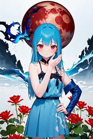 Masterpiece, best quality, extremely detailed, (illustration, official art: 1.1), (((((1 girl))))), ((light blue long hair))), light blue hair, 10 years old,  ((blush)), cute face, big eyes, masterpiece, best quality, ((a very delicate and beautiful girl)))), amazing, beautiful detailed eyes, blunt bangs (((little delicate girl)))), tareme (true beautiful: 1.2),,

Blood Moon,Long sword in hand,The expression is cold,surrealism, anaglyph, stereograms, Atmospheric perspective, Action painting, in a panoramic view, 8K, Super detail, Best quality, hyper HD, Textured skin, high qulity、

A teenage girl, red eyes,Original Character、fantasy concept art、Best shadow、shallowdepthoffield、Dignified、Sad expression,streaming tears,、overcast day,Snow,（HighestQuali,astonishing detail：1.25）,（独奏：1.3）,Brilliant and colorful paintings、、Front view、、Rose garden,Rose thorn shrub,（HighestQuali,astonishing detail：1.25）,（独奏：1.3）,Brilliant and colorful paintings、(((+++Black mist clinging to the body))))],Most Beautiful Form of Chaos、,dragonink、miniskirt blue dress、beautiful dress