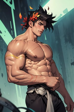 Zagreus with large muscular body shape and veins