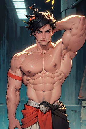 Zagreus with large muscular body shape and veins