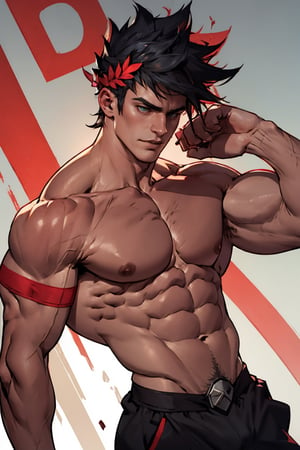 Zagreus with big muscles and veins