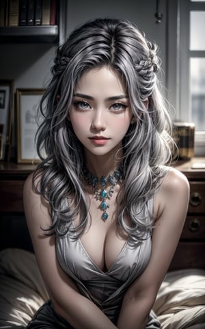 one woman.
a 34 yo woman, beautiful and aesthetic, 16K, (HDR:1.4), (Straight hair:1.4),(gray hair:1.4),	long hair,(a shy smile:0.8),	wavy hair, french braid:1.4,sexy neighbor's wife,	(gray eyes:1.4), ,modelshoot style, dynamic  pose, ,detailed skin texture, textured skin, perfect skin, visible skin detail, skin fuzz,ultra realistic illustration,modelshoot style, dynamic  pose, (hourglass body shape)

1young girl, smile, cute face, Detail of a very beautiful face, looking at the viewer, modelshoot style, full body portrait, dynamic  pose, ((8k, RAW photo, highest quality, masterpiece), High detail RAW color photo professional photo, (realistic),(photo realism:1.37), (highest quality), (best shadow), (best illustration), ultra high resolution, highly detailed CG unified 8K wallpapers, physics-based rendering, (((bokeh))), depth of field, cinematic lighting, masterpiece, 16k, high details, highres, 8k



ultra realistic illustration

CINEMATIC gorgeous, hot,
Denoising strength:0.5

