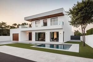 Raw photo,Masterpiece, high quality, best quality, authentic, super detail,
outdoor, exterior , ((modern house :1.3)), modern style, daylight, (WHITE WALL),luxury,