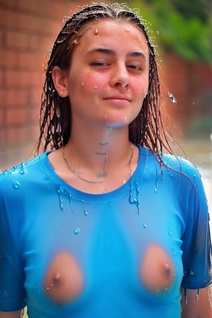 girl, shirt, wet, photorealistic