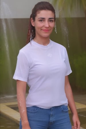 girl, shirt, wet, photorealistic