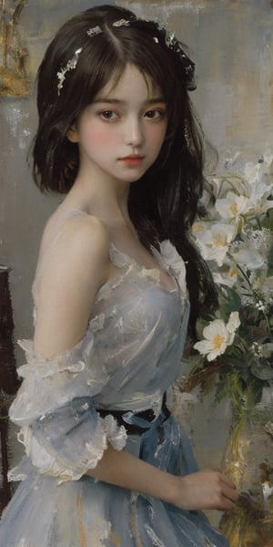norman rockwell oil-painting style, grand,(((masterpiece))), (((best quality))), ((ultra-detailed)), (illustration), ((an extremely delicate and beautiful)),dynamic angle,rainbow hair,detailed cute anime face,((loli)),(((masterpiece))),an extremely delicate and beautiful naked girl,flower blossom,
classic_oil_painting