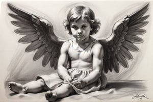 (((charcoal drawing))),A (((charcoal sketch))) on white paper with

A young polish angel. The entire scene is rendered with delicate strokes of charcoal on a crisp white sheet.