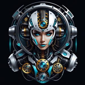 Futuristic Mechanical Elegance T-shirt design