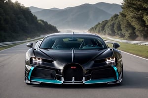 RAW phontograph of bugatti divo car, carbon fiber body, black car, cool, asthetic, ,full car in frame, full car picture, drift,highly detaited, 8k, 1000mp,ultra sharp, master peice, realistic,detailed grills, detailed headlights,4k grill, 4k headlights, rich city,