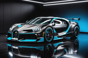 RAW phontograph of bugatti divo car, carbon fiber body, black car, cool, asthetic, ,full car in frame, full car picture, highly detaited, 8k, 1000mp,ultra sharp, master peice, realistic,detailed grills, spoiler divo styled, detailed headlights,4k grill, 4k headlights, sitting in car showroom, beautiful lighting 