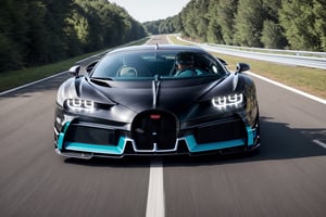 RAW phontograph of bugatti divo car, carbon fiber body, black car, cool, asthetic, ,full car in frame, full car picture, drift,highly detaited, 8k, 1000mp,ultra sharp, master peice, realistic,detailed grills, detailed headlights,4k grill, 4k headlights, rich city,