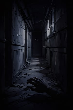 //quality, (masterpiece:1.331), (detailed), ((,best quality,)),//,(,first-person_view,pov hand on wall:1.3),dimly lit hallway,(abandoned and dirty hallway:1.3),night,dark background,dark anime,creepy, horror