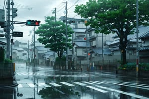 //quality, (masterpiece:1.4), (detailed), ((,best quality,)),//(heavy raining:1.3),cloudy,town, horizon,road,scenery,(flowers:1.4),fog,fence,trees,leaf,plant,reflection,spring,japan,traffic light,Pedestrian Signals