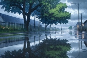 //quality, (masterpiece:1.4), (detailed), ((,best quality,)),//(heavy raining:1.3),cloudy,town, horizon,road,scenery,(flowers:1.4),fog,fence,trees,leaf,plant,reflection,spring,Reflections