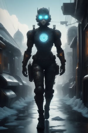 In a gritty, neon-drenched cyberpunk world, a lone courier, clad in a sleek Oni-inspired armor set, navigates the mean streets of Neo-Aztec City. The air is thick with the hum of high-tech gadgetry as they expertly avoid lowlife enforcers. A sci-fi mask glows on their face, a symbol of their netrunner prowess. Framed against a 4K UHD backdrop of towering skyscrapers and holographic advertisements, this shadowy figure embodies the unyielding spirit of a high-tech loner.,tag score,Steampunk style ,sci-fi mask, enforcer,shadowrun_surface,ruin,
Steampunk style ,DonMFr0stP4nk,CYBER AI GIRL 