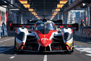 (ultra-detailed, best quality, masterpiece, photo-realistic, 8K wallpaper),cyberpunk and gothic fantastic atmosphere,pretty girl standing in front car,beautiful formula car parked in the pit garage,It has a lot of winglets,slanted headlights,light on,(Racing car is red with white line decoration.A car with fantasic armored decoration,A winding road with height differences,(front view:1.2),high color
BREAK
(A castle can be seen beyond the deep forest,dark night,light up),ASURADA_GSX,xsty