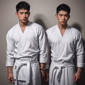 Karate gi,handsome,muscular man,young ,teenager,Vline,dojo,