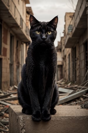 a black cat sitting on a wall,in a ruined city ,low angle view, looking far,full body shot, wide angle lens,Bokeh ruined city
Detailed, Extremely Detailed, Ambient Soft Lighting, Perfect Eyes, Perfect Face, Somber Expression, Some Horror Atmosphere, horror manga protagonist,Cats,Animal,Puppy,Realistic