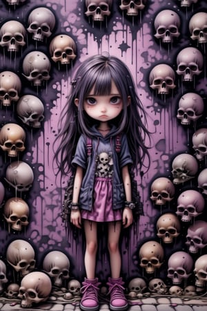 1girl,cute,horrible,scary,dark,unhappy,depressive,disturbing,weird,graffiti,standing surrounded by skulls and chaos,,chaos,kawaii,comic panel,sketch,tiny details,masterpiece,perfect craftsmanship , award-winning work, watercolor, art station trends, sharp focus, studio photos, intricate details, extremely detailed, by greg rutkowski
,more detail XL,<lora:659095807385103906:1.0>, in the style of esao andrews,<lora:659095807385103906:1.0>,<lora:659095807385103906:1.0>