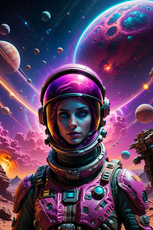HDR photo of Space-themed Hyperrealistic art cinematic photo neonpunk style ethereal fantasy concept art of   . magnificent, celestial, ethereal, painterly, epic, majestic, magical, fantasy art, cover art, dreamy . cyberpunk, vaporwave, neon, vibes, vibrant, stunningly beautiful, crisp, detailed, sleek, ultramodern, magenta highlights, dark purple shadows, high contrast, cinematic, ultra detailed, intricate, professional . 35mm photograph, film, bokeh, professional, 4k, highly detailed . Extremely high-resolution details, photographic, realism pushed to extreme, fine texture, incredibly lifelike . Cosmic, celestial, stars, galaxies, nebulas, planets, science fiction, highly detailed . High dynamic range, vivid, rich details, clear shadows and highlights, realistic, intense, enhanced contrast, highly detailed