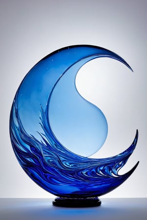 An extremely beautiful blown glass creation of a blue moon