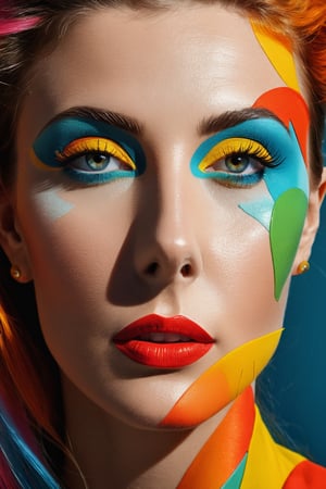 surrealism photo, realistic, 16k, extreme detail, fine textures, colorful, sharp lines, vibrant patch colors, lovely lady 40 years old