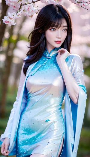 Photo album of Chinese actress Jiang Shuying.
(masterpiece, top quality, best quality, official art, beautiful and aesthetic:1.2), hdr, high contrast, wideshot, 1girl, long black straight hair with bangs, looking at viewer, relaxing expression, clearly brown eyes, longfade eyebrow, soft make up, ombre lips, large breast, hourglass body, finger detailed, BREAK wearing sexy cheongsam, walking in the forest, (spring season theme:1.5), windy, spring forest background detailed, by KZY, BREAK frosty, ambient lighting, extreme detailed, cinematic shot, realistic ilustration, (soothing tones:1.3), (hyperdetailed:1.2),test