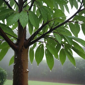 Rain on tree 