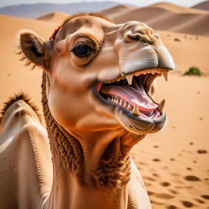 The camel is laughing