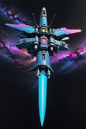 Hyper realistic, closeup, Gundam flying through space, realistic matte and glossy metal textures, background of black swirling night's sky with stars planets and galaxies, beam.sword, shield,vaporwave aesthetic,purple cyan magenta,digital artwork by Beksinski, ,shadowrun_character,shadowrun_dungeon
