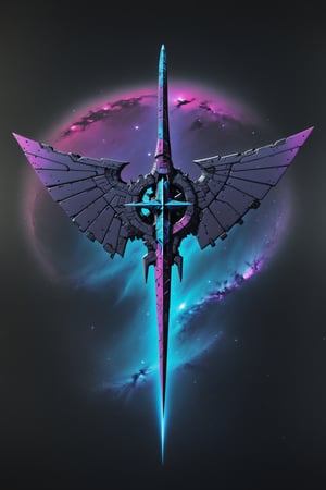 Gundam.Vidar, raven_wings, gray purple cyan magenta, black starry sky background, graffiti, symmetrical, lunar moth ,Gundam,shadowrun_character,shield,beam.sword,laser.rifle,shadowrun_dungeon,shadowrun_surface