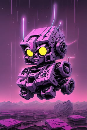 chibi Gundam RX-78 GP02A, boom box, vaporwave aesthetic,purple cyan magenta,digital artwork by Beksinski,humanimal,chrometech,DonMCyb3rN3cr0XL,TechStreetwear,mecha,robot,