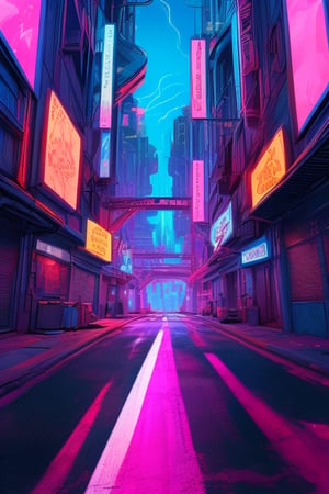 best quality, masterpeice, street, road, girl, thick, curvy, colorful, synthwave, backtound,FuturEvoLabCyberpunk,col