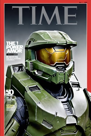 time magazine,masterchief, helmet, visor, power armor