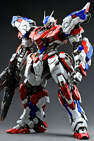 (masterpiece, best quality), humanoid Mecha, fully enclosed shoulder guards, matching arm and leg guards, full body, full armor, the design balances heavy with agility, (the color scheme is primarily white with red and blue accents, the concept Inspired by Super robot, organic biotech armor, standing, floating high above the futuristic sci-fi city), exquisite and mature art style, (aura effect, energy, glowing eyes, the armor glows), metallic, dramatic, high definition, highres, ultra-detailed, ultra-fine painting, professional, perfect body proportions, anatomically correct, symmetrical face, extremely detailed eyes and face, high quality eyes, creativity, RAW photo, UHD, 32k, Natural light, cinematic lighting, masterpiece-anatomy-perfect