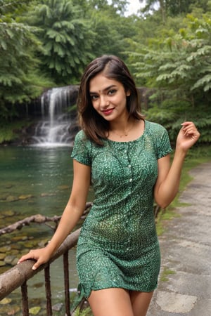 Anushka, Girl, bar background, brown short hair, laced torned dress, near water_falls, rainy forest,fully_ torned_clothed, ,Anushka, sexy, smiling small breasts
,tongueout, upper body naked, eyes rollout
