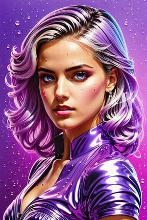 Highly detailed and hyper-realistic painting portrait of lilac rose with driplets of water. BREAK vaporwave aesthetics, (upper body shot:1.2), eye level, BREAK vibrant colours, (extremely realistic and accurate:1.4), league of legends, BREAK octane render, intricate, ultra-realistic, elegant, highly detailed, digital painting, artstation, concept art, smooth, sharp focus, style by  Leonardo Style, DonMn1ghtm4reXL,comic book,abstrgn