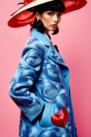 (fashion illustration:1.3) Haute couture, no particular features, of high fashion embroidery coat and hat,  || in the style of Izumi Kogahara  ||, (long shot: 1.2) (frutiger style:1.3), (colorful:1.3), (2004 aesthetics:1.2).  swirls, heart \(symbol\), (gradient background:1.3). Saturated colors, tonal transitions, detailed, minimalistic, concept art, intricate detail, World character design, high-energy, concept art, Masterpiece, Fashion Illustration,iconic, PoP art,more detail XL, intricate colors blend, photorealism,leonardo,artint,sweetscape,ink 