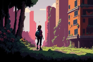 Pixel-Art Adventure featuring a Girl: Pixelated girl character, vibrant 8-bit environment, reminiscent of classic games, character view camera, Leonardo Style
End Of Days
Last of US