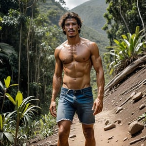 realistic photography, RAW photo, full body framing,

BREAK

(ideal male physique Venezuela), strong young man, shirtless, natural bodyhair, 

traditional casual clothes, 

sweating profusely, 

BREAK

outdoor, hot day, secluded wilderness,

BREAK

HDRI, bright exposure, hyperdetailed, sharp natural textures, detailed natural imperfect skin, film grain,