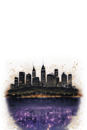 city,night sky,firefliesfireflies