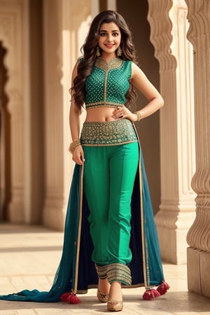 In the positive prompt, the image depicts a 
girl with a short height adding an elegant
touch. Holding a guitar, she exudes a sense of passion and salwar and kurta solo look beautiful smile little navel slim real figure flim 
